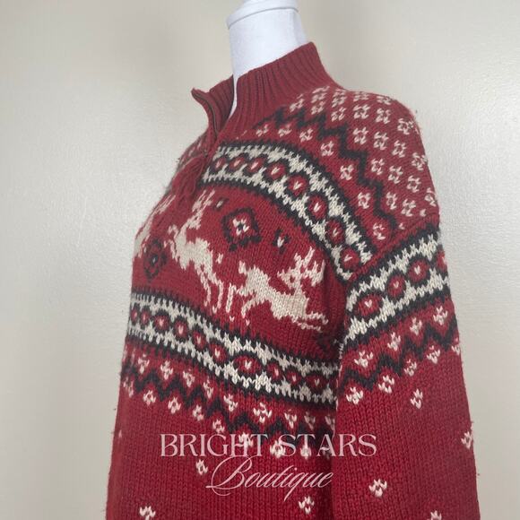 Rare Vintage Reindeer Holiday Sweater ASO Phoebe Buffay Friends Oversize Knit - Picture 9 of 12